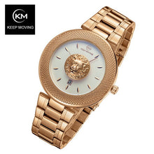 Load image into Gallery viewer, Lion head watch woman rose gold watch KEEP MOVING women top famous Brand Luxury Casual Quartz Watch relogio feminino