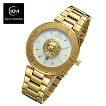 Load image into Gallery viewer, Lion head watch woman rose gold watch KEEP MOVING women top famous Brand Luxury Casual Quartz Watch relogio feminino