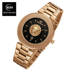 Lion head watch woman rose gold watch KEEP MOVING women top famous Brand Luxury Casual Quartz Watch relogio feminino