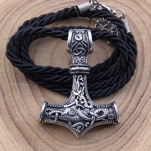 dropshipping 1pcs thor's hammer mjolnir pendant necklace viking scandinavian norse viking necklace with stainless steel chain