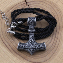 Load image into Gallery viewer, dropshipping 1pcs thor&#39;s hammer mjolnir pendant necklace viking scandinavian norse viking necklace with stainless steel chain