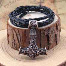 Load image into Gallery viewer, dropshipping 1pcs thor&#39;s hammer mjolnir pendant necklace viking scandinavian norse viking necklace with stainless steel chain