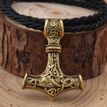Load image into Gallery viewer, dropshipping 1pcs thor&#39;s hammer mjolnir pendant necklace viking scandinavian norse viking necklace with stainless steel chain