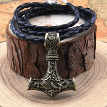 Load image into Gallery viewer, dropshipping 1pcs thor&#39;s hammer mjolnir pendant necklace viking scandinavian norse viking necklace with stainless steel chain