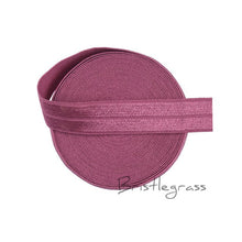 Load image into Gallery viewer, BRISTLEGRASS 5 Yard 5/8&quot; 1.5cm Solid Color FOE Fold Over Elastic Spandex Satin Band Kid Hair Headband Dress Lace Trim DIY Sewing