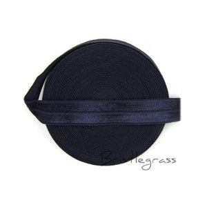 BRISTLEGRASS 5 Yard 5/8" 1.5cm Solid Color FOE Fold Over Elastic Spandex Satin Band Kid Hair Headband Dress Lace Trim DIY Sewing