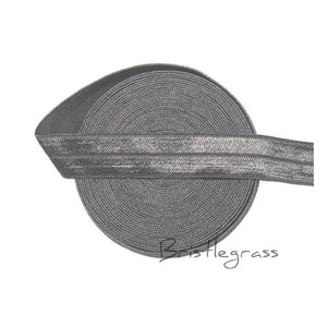 BRISTLEGRASS 5 Yard 5/8" 1.5cm Solid Color FOE Fold Over Elastic Spandex Satin Band Kid Hair Headband Dress Lace Trim DIY Sewing