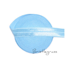 Load image into Gallery viewer, BRISTLEGRASS 5 Yard 5/8&quot; 1.5cm Solid Color FOE Fold Over Elastic Spandex Satin Band Kid Hair Headband Dress Lace Trim DIY Sewing
