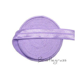 BRISTLEGRASS 5 Yard 5/8" 1.5cm Solid Color FOE Fold Over Elastic Spandex Satin Band Kid Hair Headband Dress Lace Trim DIY Sewing