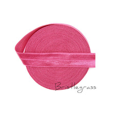 Load image into Gallery viewer, BRISTLEGRASS 5 Yard 5/8&quot; 1.5cm Solid Color FOE Fold Over Elastic Spandex Satin Band Kid Hair Headband Dress Lace Trim DIY Sewing