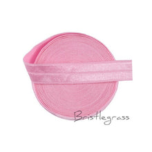 Load image into Gallery viewer, BRISTLEGRASS 5 Yard 5/8&quot; 1.5cm Solid Color FOE Fold Over Elastic Spandex Satin Band Kid Hair Headband Dress Lace Trim DIY Sewing