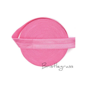 BRISTLEGRASS 5 Yard 5/8" 1.5cm Solid Color FOE Fold Over Elastic Spandex Satin Band Kid Hair Headband Dress Lace Trim DIY Sewing