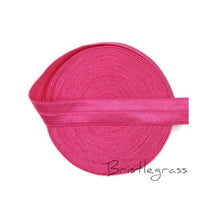 Load image into Gallery viewer, BRISTLEGRASS 5 Yard 5/8&quot; 1.5cm Solid Color FOE Fold Over Elastic Spandex Satin Band Kid Hair Headband Dress Lace Trim DIY Sewing
