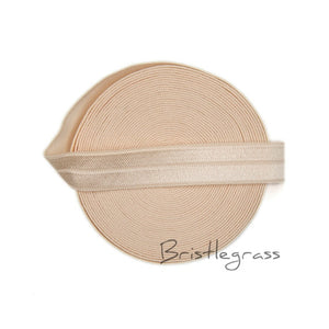 BRISTLEGRASS 5 Yard 5/8" 1.5cm Solid Color FOE Fold Over Elastic Spandex Satin Band Kid Hair Headband Dress Lace Trim DIY Sewing