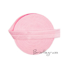 Load image into Gallery viewer, BRISTLEGRASS 5 Yard 5/8&quot; 1.5cm Solid Color FOE Fold Over Elastic Spandex Satin Band Kid Hair Headband Dress Lace Trim DIY Sewing