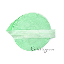 Load image into Gallery viewer, BRISTLEGRASS 5 Yard 5/8&quot; 1.5cm Solid Color FOE Fold Over Elastic Spandex Satin Band Kid Hair Headband Dress Lace Trim DIY Sewing