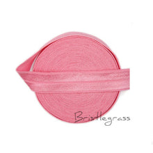 Load image into Gallery viewer, BRISTLEGRASS 5 Yard 5/8&quot; 1.5cm Solid Color FOE Fold Over Elastic Spandex Satin Band Kid Hair Headband Dress Lace Trim DIY Sewing