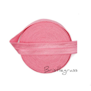BRISTLEGRASS 5 Yard 5/8" 1.5cm Solid Color FOE Fold Over Elastic Spandex Satin Band Kid Hair Headband Dress Lace Trim DIY Sewing