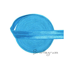 Load image into Gallery viewer, BRISTLEGRASS 5 Yard 5/8&quot; 1.5cm Solid Color FOE Fold Over Elastic Spandex Satin Band Kid Hair Headband Dress Lace Trim DIY Sewing