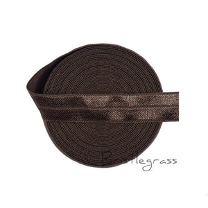 BRISTLEGRASS 5 Yard 5/8" 1.5cm Solid Color FOE Fold Over Elastic Spandex Satin Band Kid Hair Headband Dress Lace Trim DIY Sewing