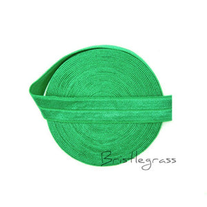 BRISTLEGRASS 5 Yard 5/8" 1.5cm Solid Color FOE Fold Over Elastic Spandex Satin Band Kid Hair Headband Dress Lace Trim DIY Sewing