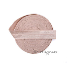 Load image into Gallery viewer, BRISTLEGRASS 5 Yard 5/8&quot; 1.5cm Solid Color FOE Fold Over Elastic Spandex Satin Band Kid Hair Headband Dress Lace Trim DIY Sewing