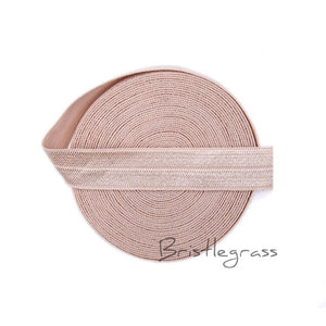 BRISTLEGRASS 5 Yard 5/8" 1.5cm Solid Color FOE Fold Over Elastic Spandex Satin Band Kid Hair Headband Dress Lace Trim DIY Sewing