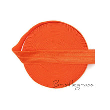 Load image into Gallery viewer, BRISTLEGRASS 5 Yard 5/8&quot; 1.5cm Solid Color FOE Fold Over Elastic Spandex Satin Band Kid Hair Headband Dress Lace Trim DIY Sewing
