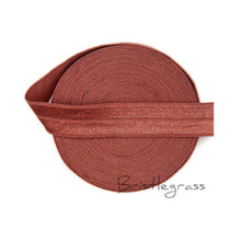 Load image into Gallery viewer, BRISTLEGRASS 5 Yard 5/8&quot; 1.5cm Solid Color FOE Fold Over Elastic Spandex Satin Band Kid Hair Headband Dress Lace Trim DIY Sewing
