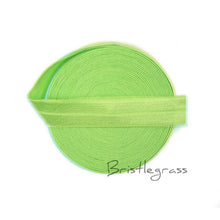Load image into Gallery viewer, BRISTLEGRASS 5 Yard 5/8&quot; 1.5cm Solid Color FOE Fold Over Elastic Spandex Satin Band Kid Hair Headband Dress Lace Trim DIY Sewing