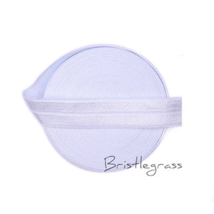 BRISTLEGRASS 5 Yard 5/8" 1.5cm Solid Color FOE Fold Over Elastic Spandex Satin Band Kid Hair Headband Dress Lace Trim DIY Sewing