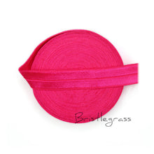Load image into Gallery viewer, BRISTLEGRASS 5 Yard 5/8&quot; 1.5cm Solid Color FOE Fold Over Elastic Spandex Satin Band Kid Hair Headband Dress Lace Trim DIY Sewing