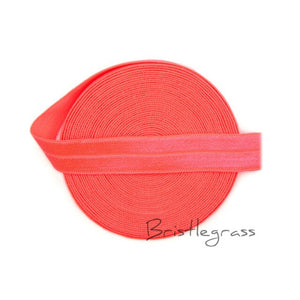 BRISTLEGRASS 5 Yard 5/8" 1.5cm Solid Color FOE Fold Over Elastic Spandex Satin Band Kid Hair Headband Dress Lace Trim DIY Sewing