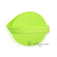 Load image into Gallery viewer, BRISTLEGRASS 5 Yard 5/8&quot; 1.5cm Solid Color FOE Fold Over Elastic Spandex Satin Band Kid Hair Headband Dress Lace Trim DIY Sewing