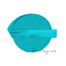 Load image into Gallery viewer, BRISTLEGRASS 5 Yard 5/8&quot; 1.5cm Solid Color FOE Fold Over Elastic Spandex Satin Band Kid Hair Headband Dress Lace Trim DIY Sewing