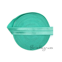 Load image into Gallery viewer, BRISTLEGRASS 5 Yard 5/8&quot; 1.5cm Solid Color FOE Fold Over Elastic Spandex Satin Band Kid Hair Headband Dress Lace Trim DIY Sewing