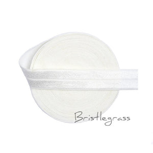BRISTLEGRASS 5 Yard 5/8" 1.5cm Solid Color FOE Fold Over Elastic Spandex Satin Band Kid Hair Headband Dress Lace Trim DIY Sewing