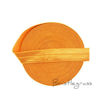 Load image into Gallery viewer, BRISTLEGRASS 5 Yard 5/8&quot; 1.5cm Solid Color FOE Fold Over Elastic Spandex Satin Band Kid Hair Headband Dress Lace Trim DIY Sewing