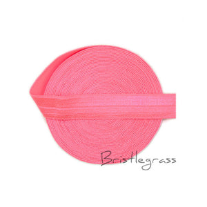 BRISTLEGRASS 5 Yard 5/8" 1.5cm Solid Color FOE Fold Over Elastic Spandex Satin Band Kid Hair Headband Dress Lace Trim DIY Sewing