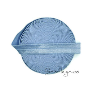 BRISTLEGRASS 5 Yard 5/8" 1.5cm Solid Color FOE Fold Over Elastic Spandex Satin Band Kid Hair Headband Dress Lace Trim DIY Sewing