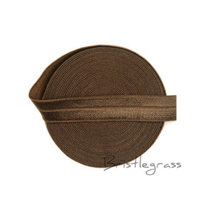 BRISTLEGRASS 5 Yard 5/8" 1.5cm Solid Color FOE Fold Over Elastic Spandex Satin Band Kid Hair Headband Dress Lace Trim DIY Sewing