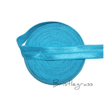 Load image into Gallery viewer, BRISTLEGRASS 5 Yard 5/8&quot; 1.5cm Solid Color FOE Fold Over Elastic Spandex Satin Band Kid Hair Headband Dress Lace Trim DIY Sewing