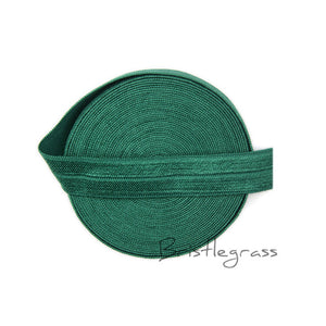 BRISTLEGRASS 5 Yard 5/8" 1.5cm Solid Color FOE Fold Over Elastic Spandex Satin Band Kid Hair Headband Dress Lace Trim DIY Sewing