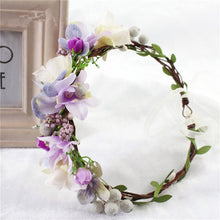 Load image into Gallery viewer, Flower Girl Crown Wedding Boho Headpiece Headband Hair Wreath