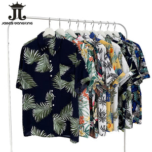 2019 Summer New Hawaii Original Tiled Beach Casual Couple Flower Shirt Travel Vacation Beach Sunscreen Shirt