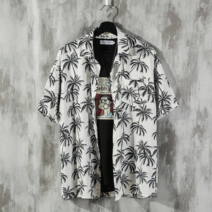 2019 Summer New Hawaii Original Tiled Beach Casual Couple Flower Shirt Travel Vacation Beach Sunscreen Shirt